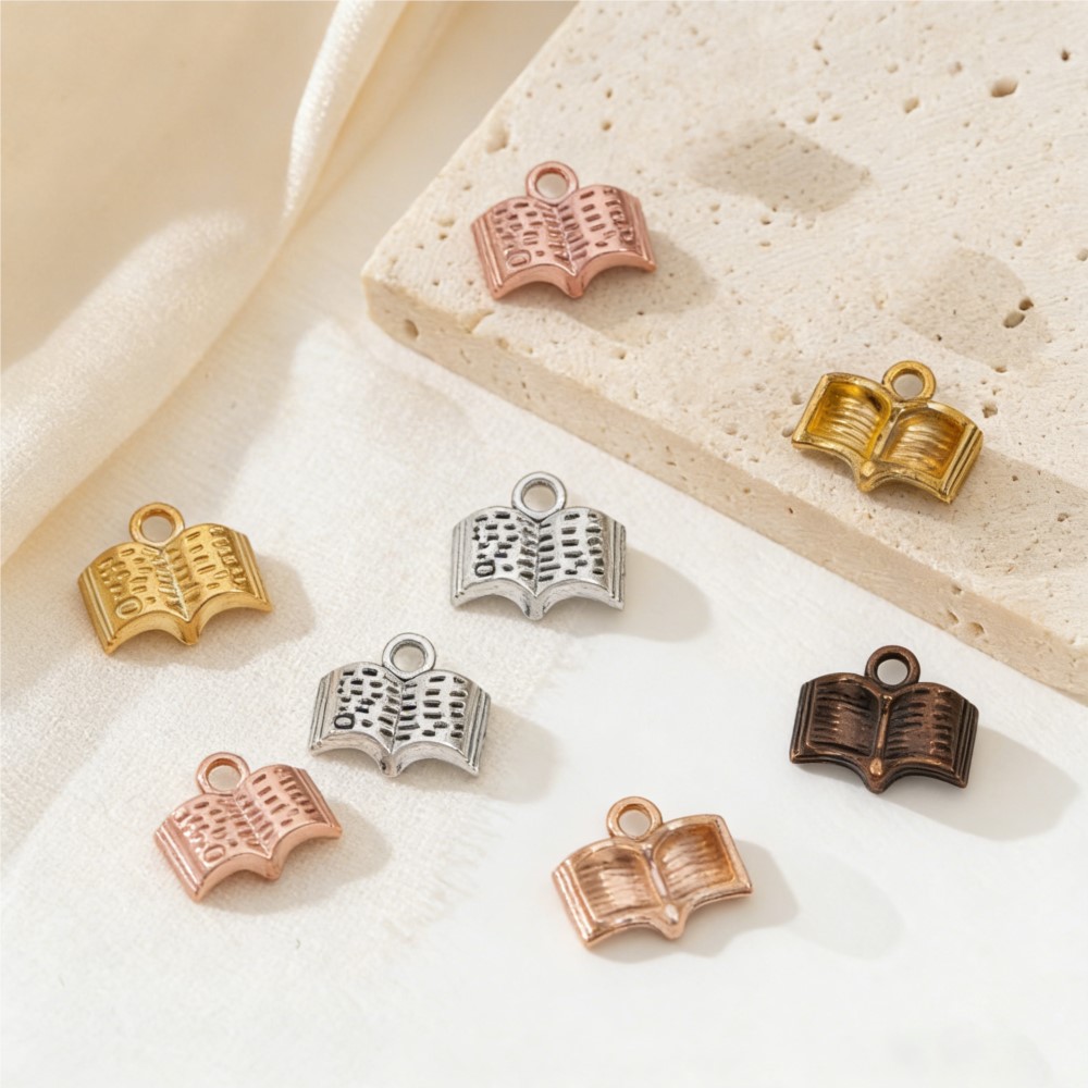 Jewelry Making Guide Book - 10/20/100pcs Charms Open Book 12x11mm Student