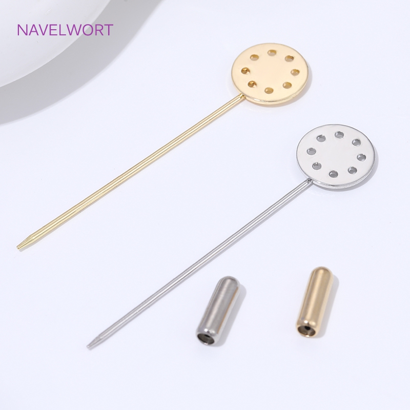 Jewelry Making Tray - 14K Gold Plated Long Brooch Safety