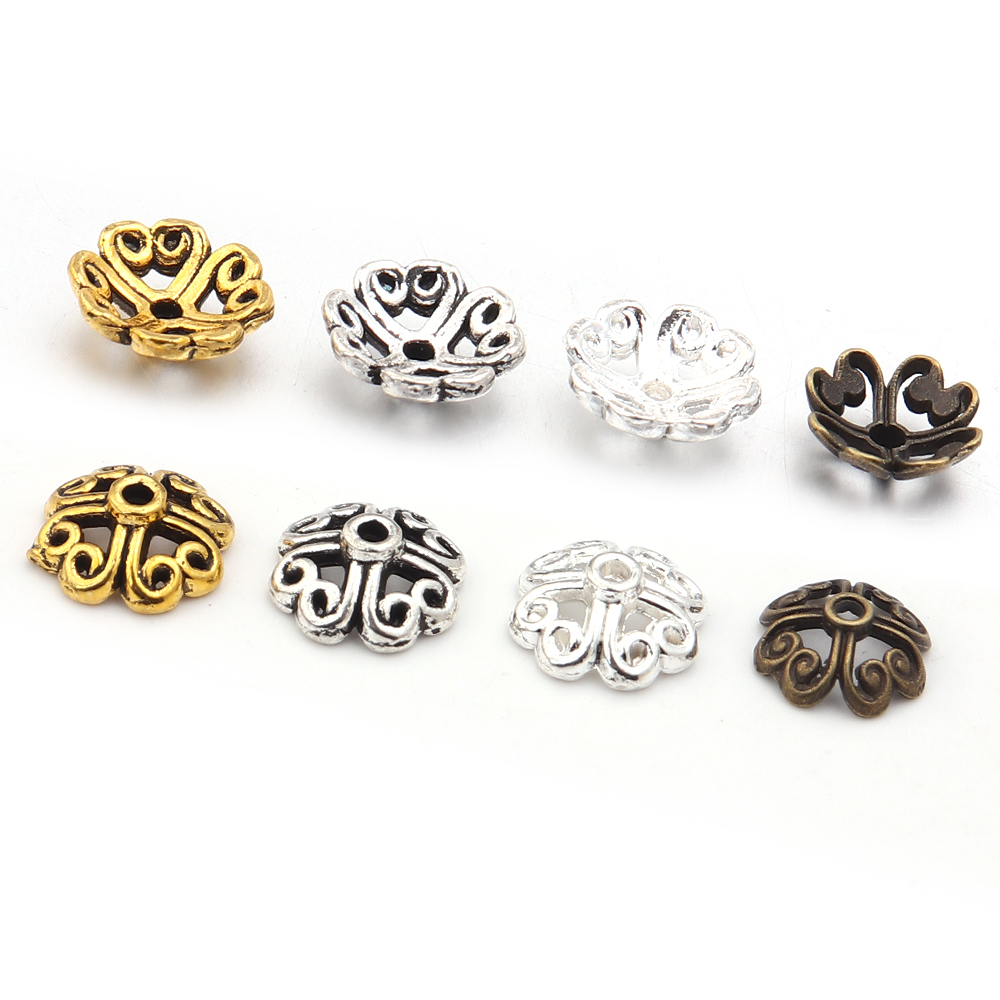 Jewelry Making Tray - 100pcs 8mm Alloy Hollow Out Flower