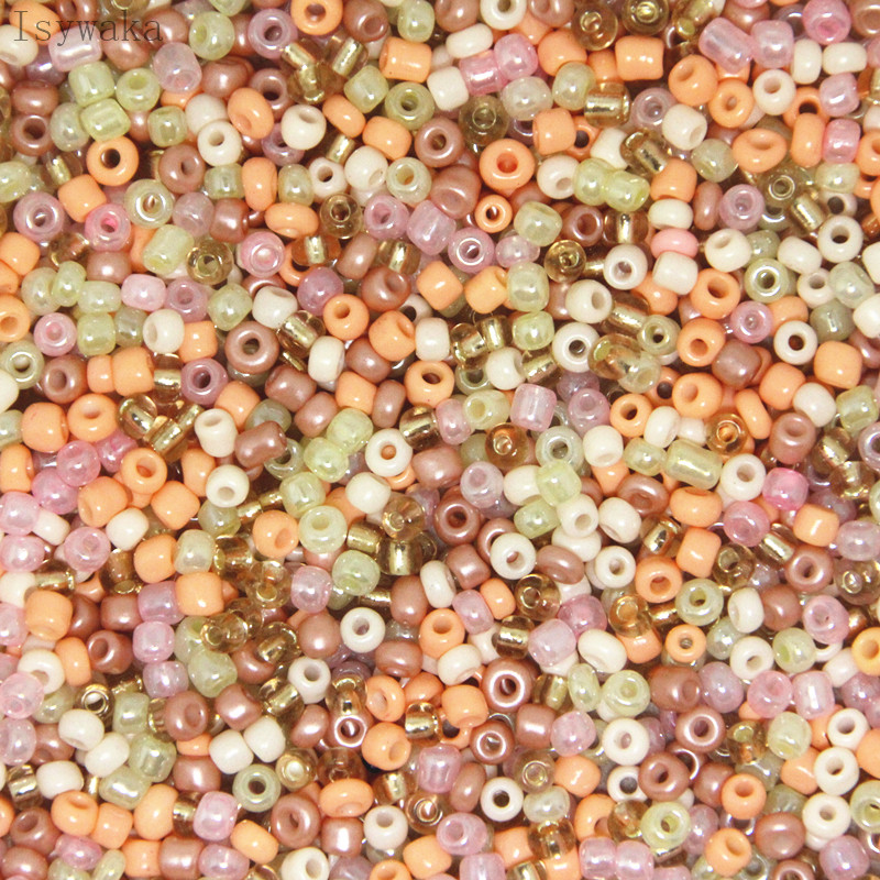 Seed Bead Tube - 2mm 3mm 4mm Peach Multicolor Czech