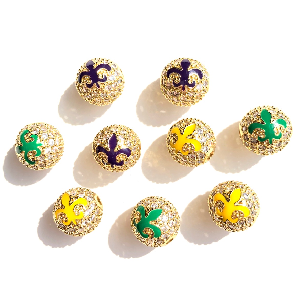 Jewelry Making New Orleans - 9pcs Green Yellow Purple New Orleans