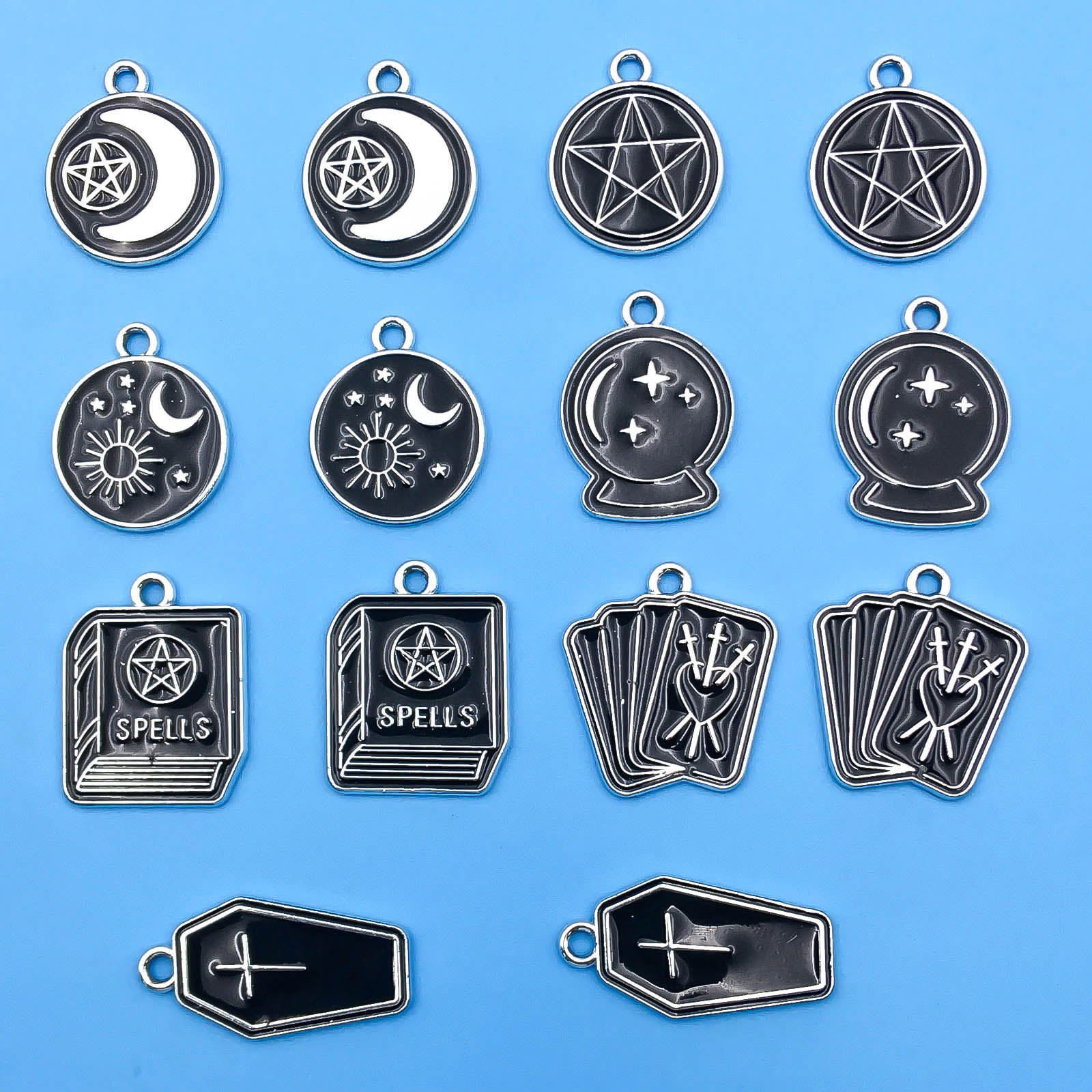Jewelry Making Guide Book - 10/14pcs/pack Moon Star Cross Book Charms