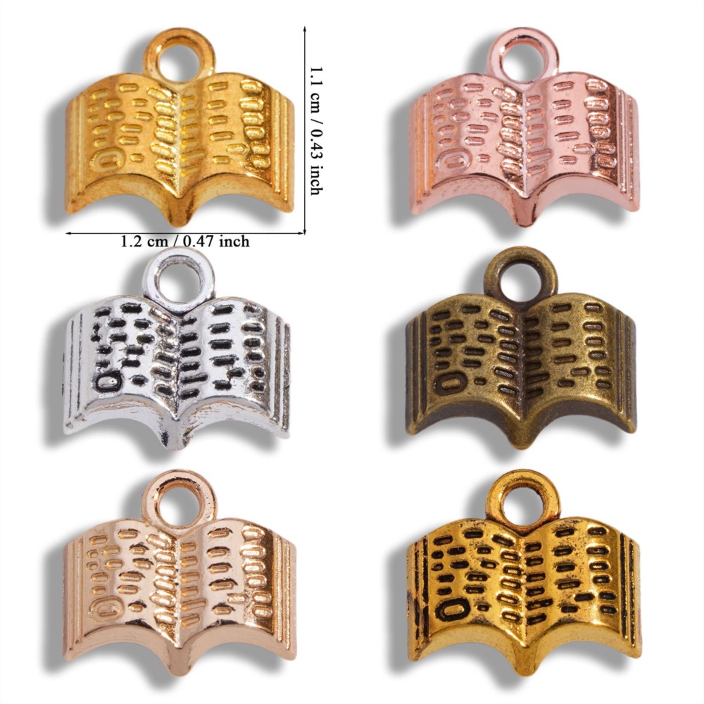 10/20/100pcs Charms Open Book  - Jewelry Making Guide Book 评论和价格