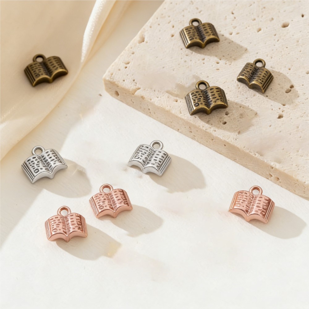 10/20/100pcs Charms Open Book  - Jewelry Making Guide Book 评论和价格