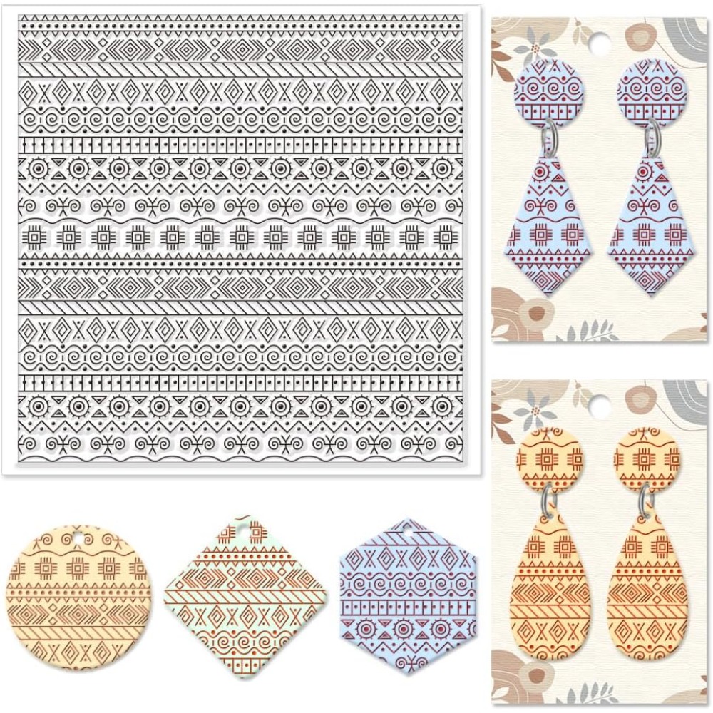 Textile Geometric Silicone Tex - Jewelry Making Tools 评论和价格