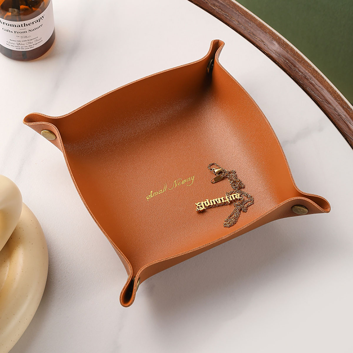 Nordic Style Leather Storage T - Jewelry Making Tray 评论和价格