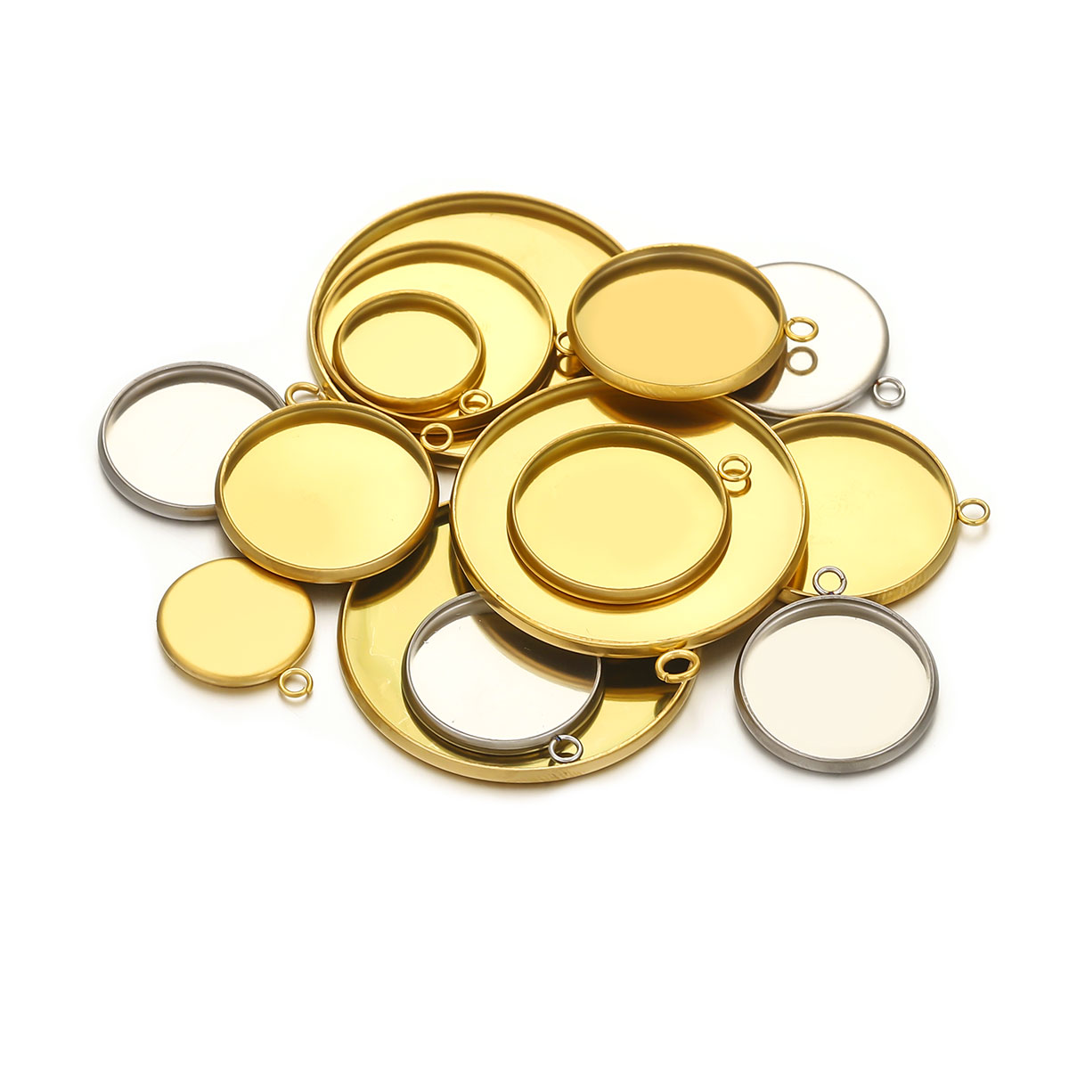 10 Pcs Golden Stainless Steel  - Jewelry Making Tray 评论和价格