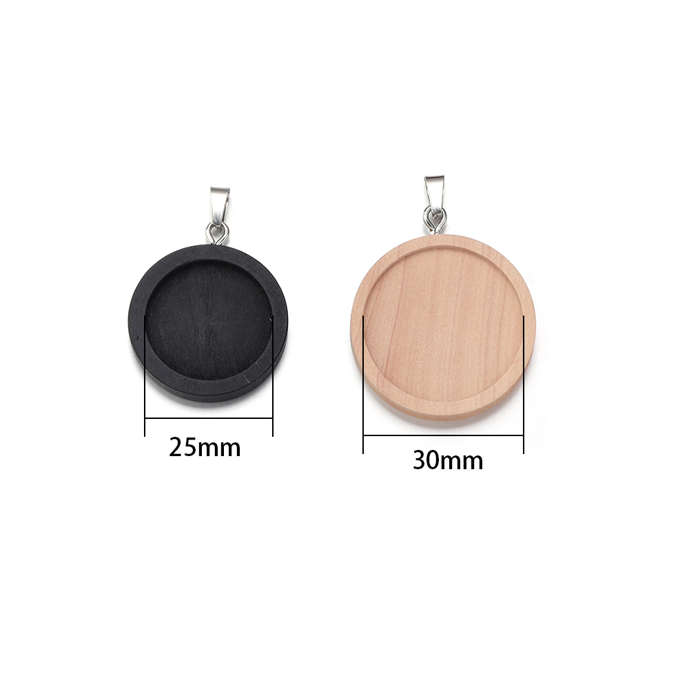 1-5pcs/lot 25 30mm Round Wood  - Jewelry Making Tray 评论和价格