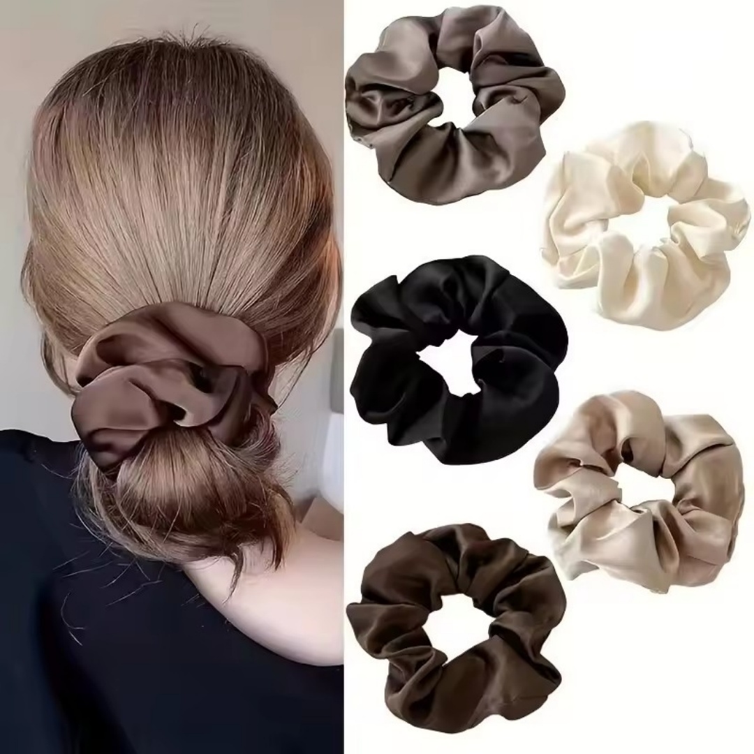 5PCS Satin Hair Scrunchie Exqu - Jewelry Making Adults 评论和价格