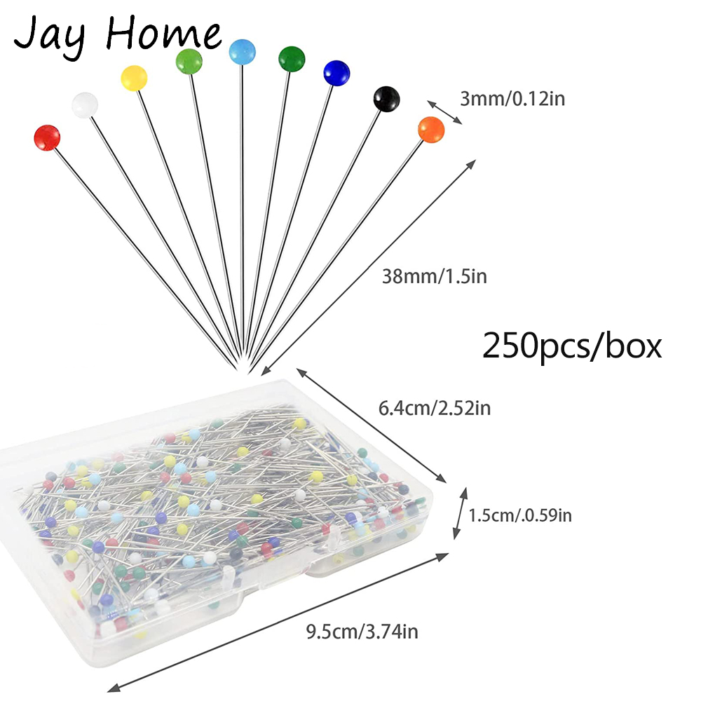 250PCS Sewing Pins Multicolor  - Jewelry Making Head Pins 评论和价格