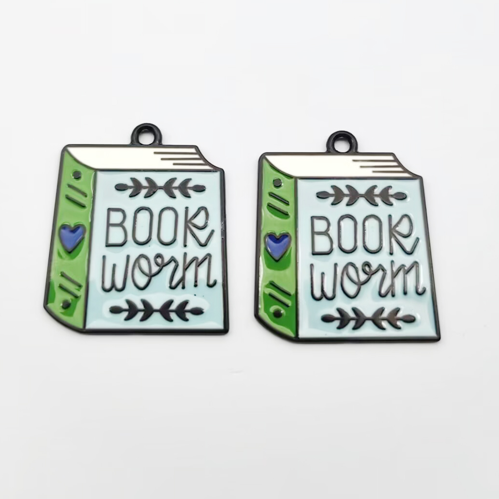 10pcs Flower Book Charm for Je - Jewelry Making Guide Book 评论和价格