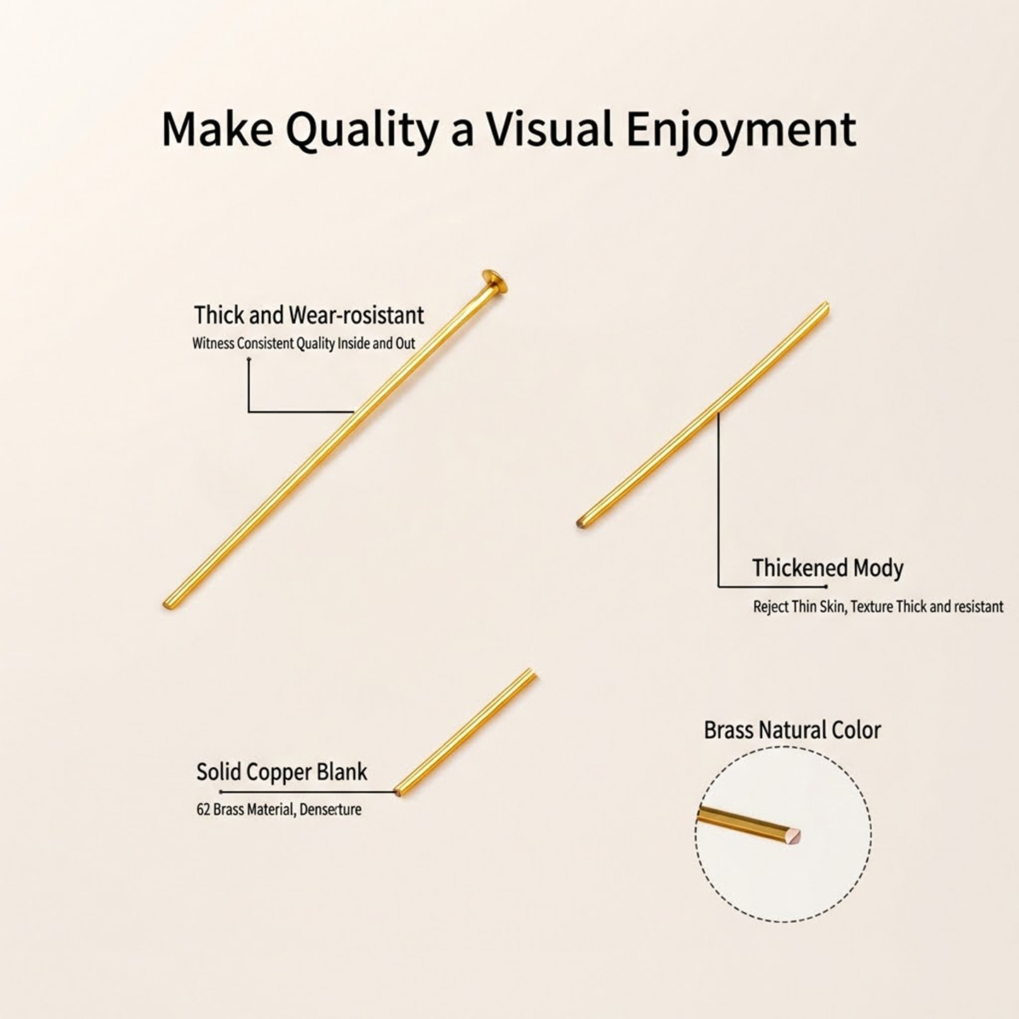 50Pcs 18K Gold Plated Flat Hea - Jewelry Making Head Pins 评论和价格
