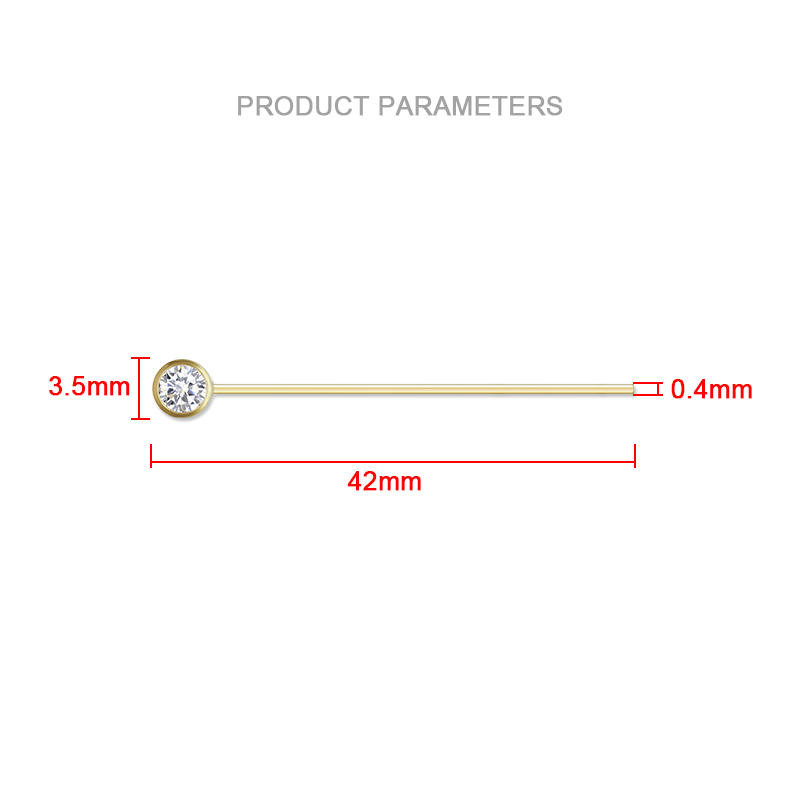 14K Gold Filled Zircon Head Pi - Jewelry Making Head Pins 评论和价格