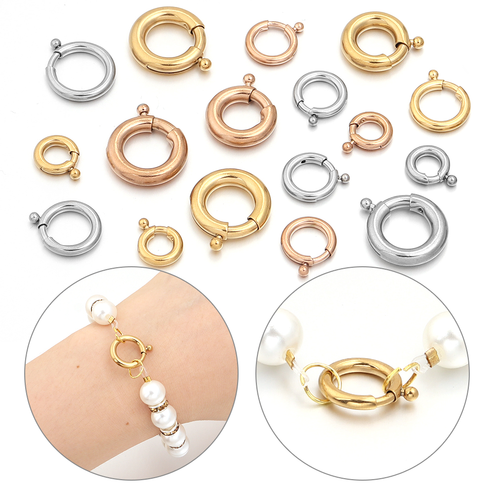 2pcs Stainless Steel Spring Cl - Jewelry Making Basics 评论和价格