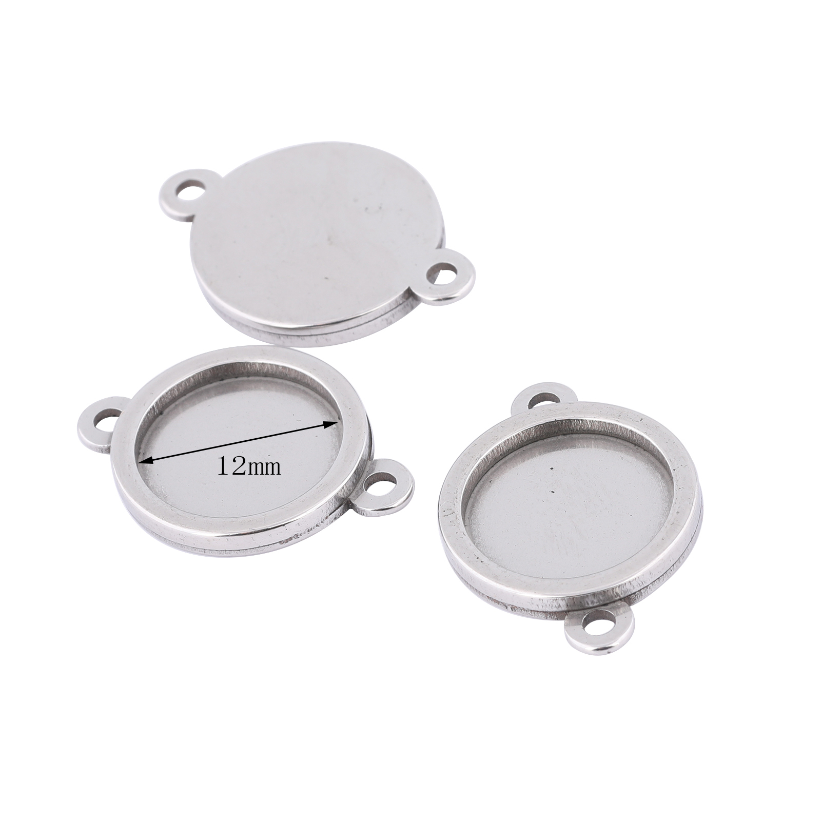 10pcs Stainless Steel 12mm Cab - Jewelry Making Tray 评论和价格