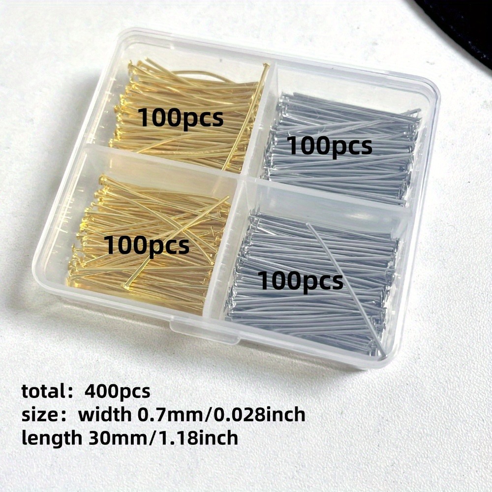 400pcs Mixed Iron Head Pins 30 - Jewelry Making Head Pins 评论和价格