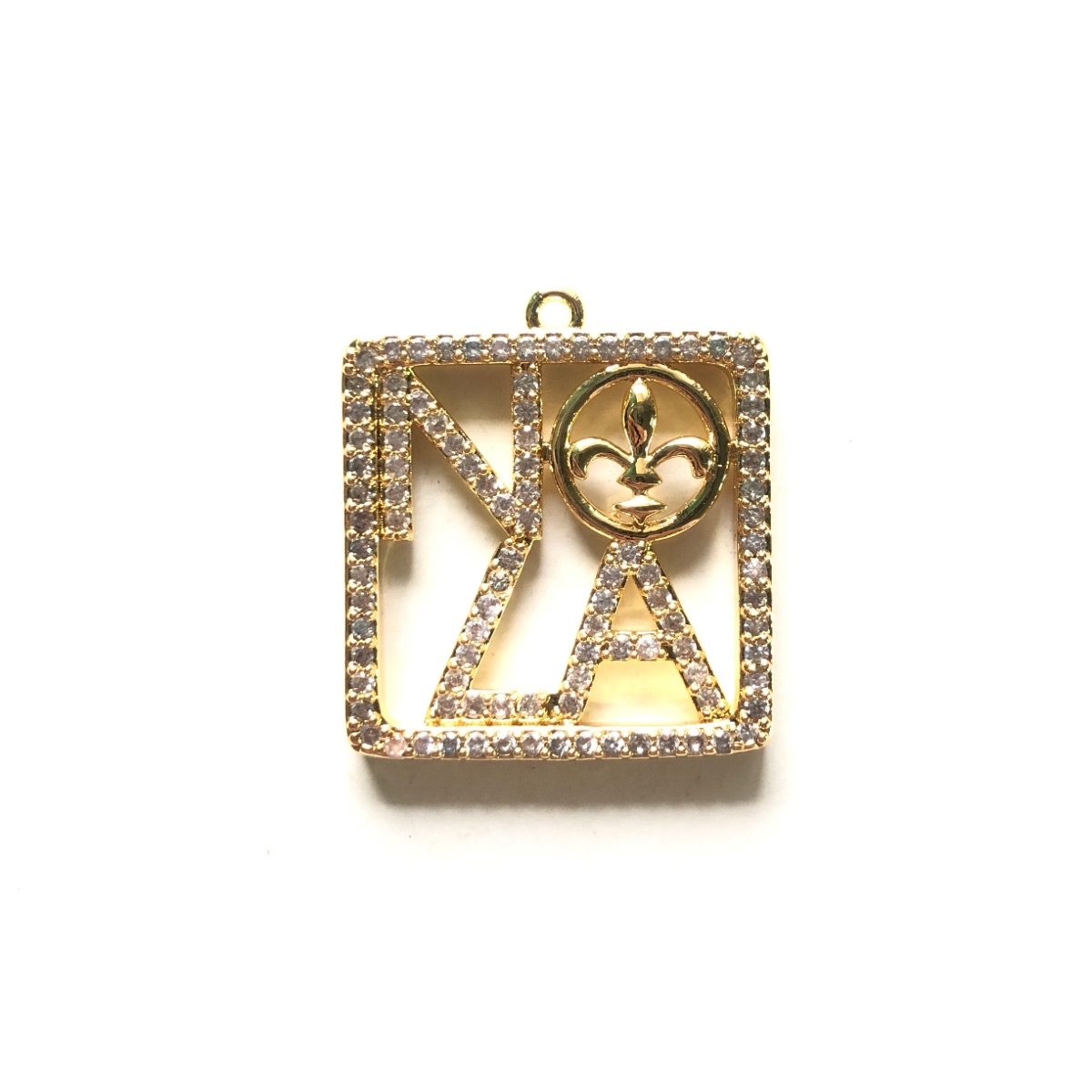 5pcs Zirconia Pave NOLA Fleur  - Jewelry Making New Orleans 评论和价格