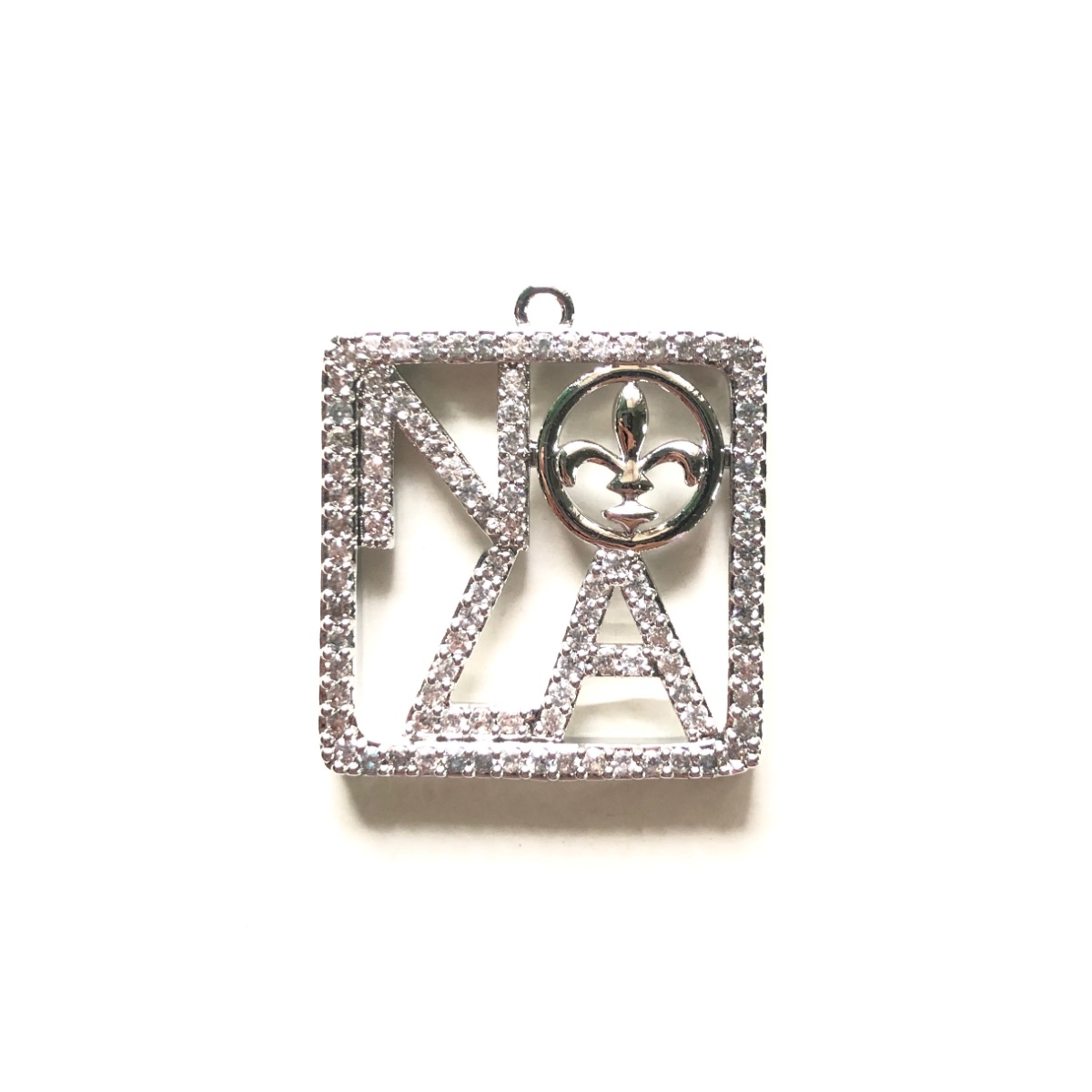 5pcs Zirconia Pave NOLA Fleur  - Jewelry Making New Orleans 评论和价格