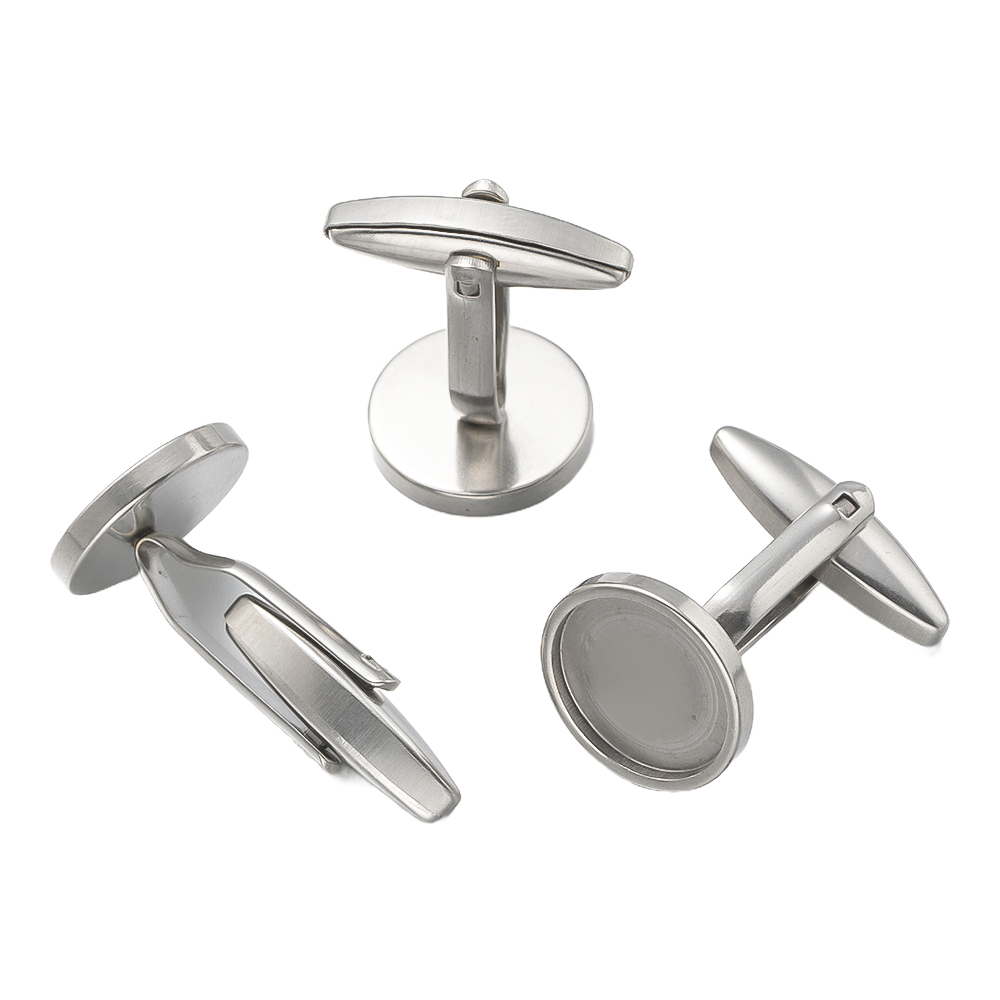 5Pcs Stainless Steel Cufflinks - Jewelry Making Tray 评论和价格