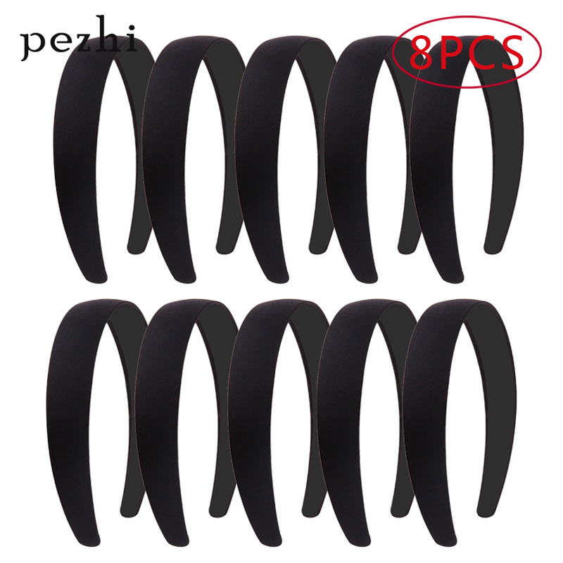 4pcs Black simple wide hair ba - Jewelry Making Adults 评论和价格