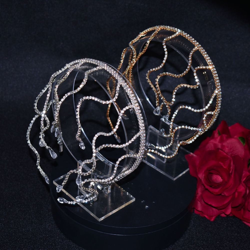 Snake Bend Rhinestone Headband - Jewelry Making Adults 评论和价格