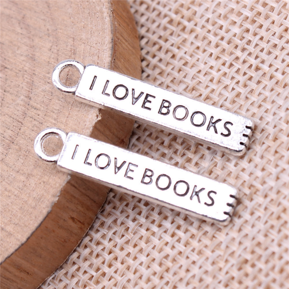 20pcs/lot I Love Books Charms  - Jewelry Making Guide Book 评论和价格