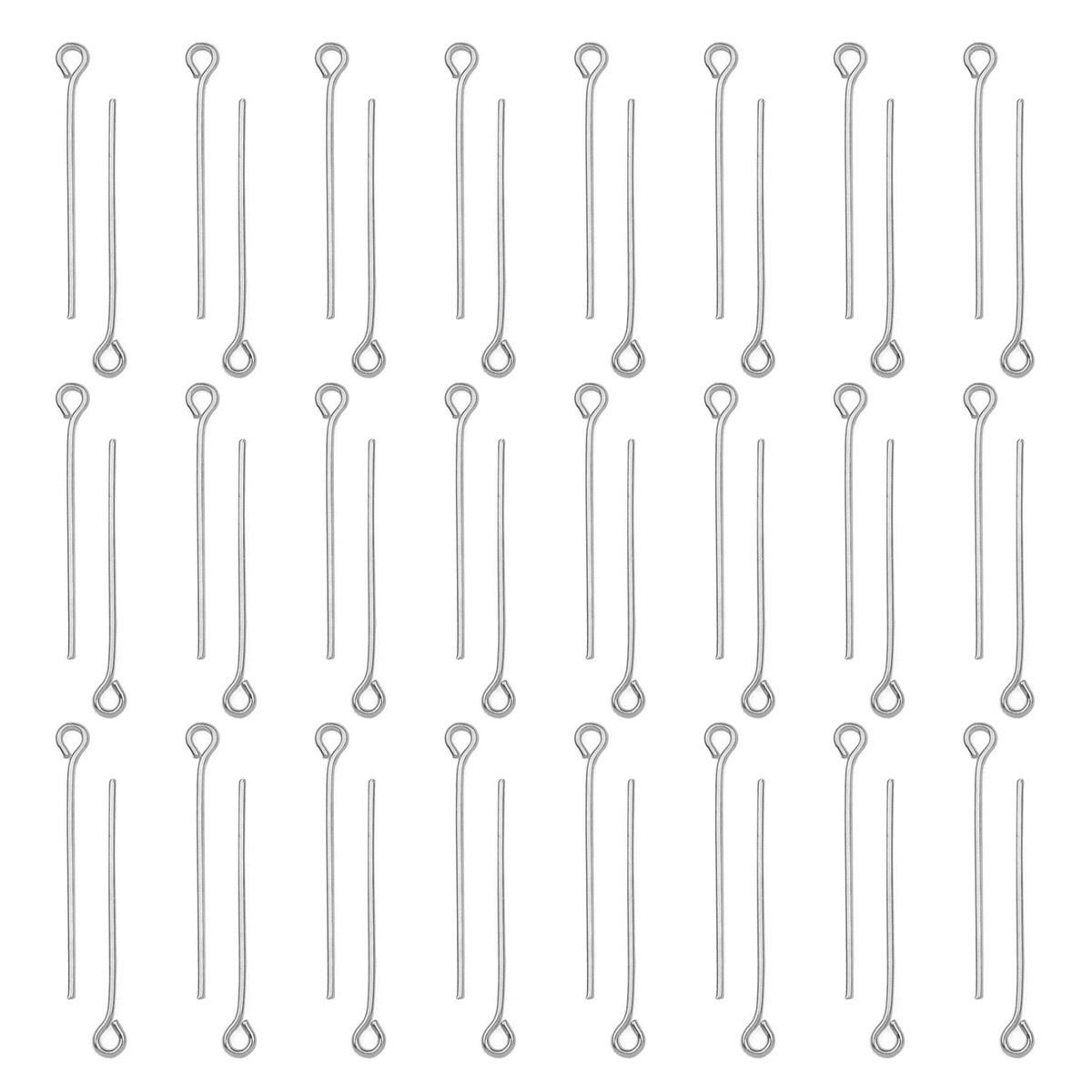 100Pcs/Lot Stainless Steel Eye - Jewelry Making Head Pins 评论和价格