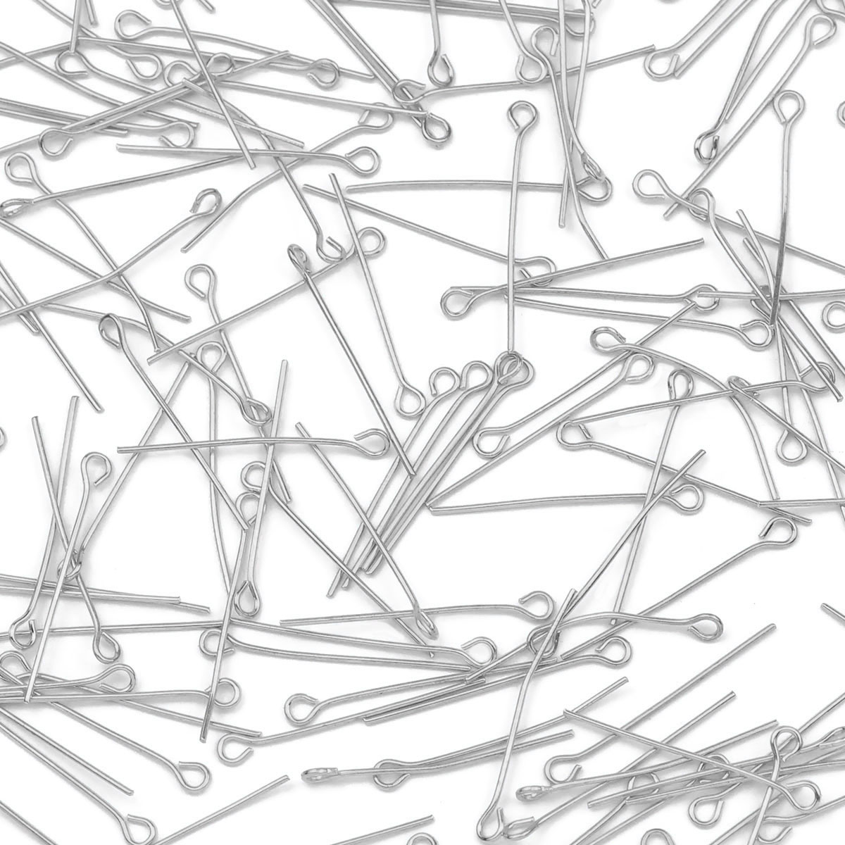 100Pcs/Lot Stainless Steel Eye - Jewelry Making Head Pins 评论和价格