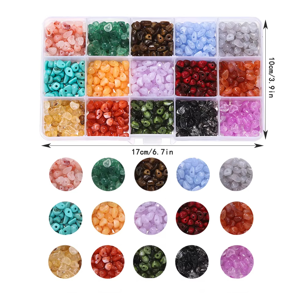 About 525pcs/Box Imitation Nat - Jewelry Making Organizer 评论和价格