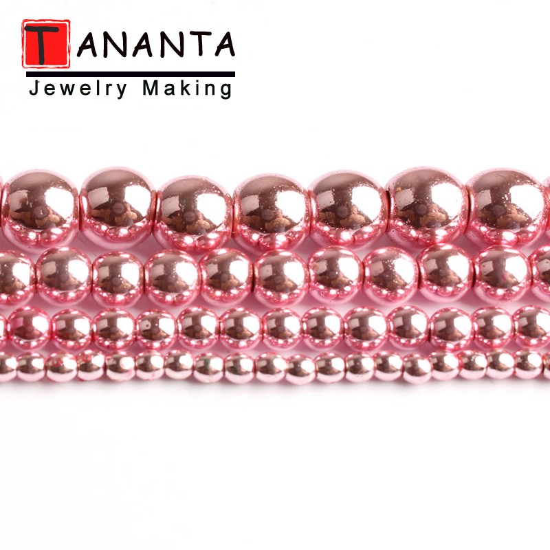 Natural Pink Hematite Stone Ro - Seed Bead Tube 评论和价格