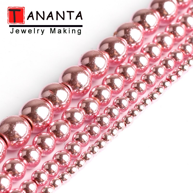 Natural Pink Hematite Stone Ro - Seed Bead Tube 评论和价格