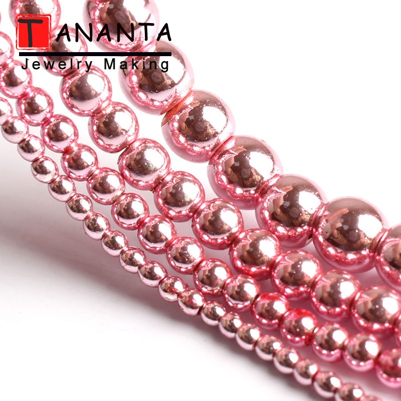 Natural Pink Hematite Stone Ro - Seed Bead Tube 评论和价格