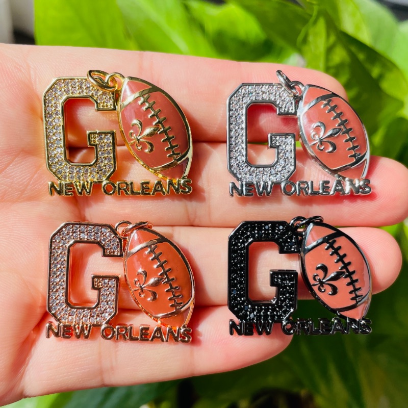 5pcs Micro Pave GO NEW ORLEANS - Jewelry Making New Orleans 评论和价格