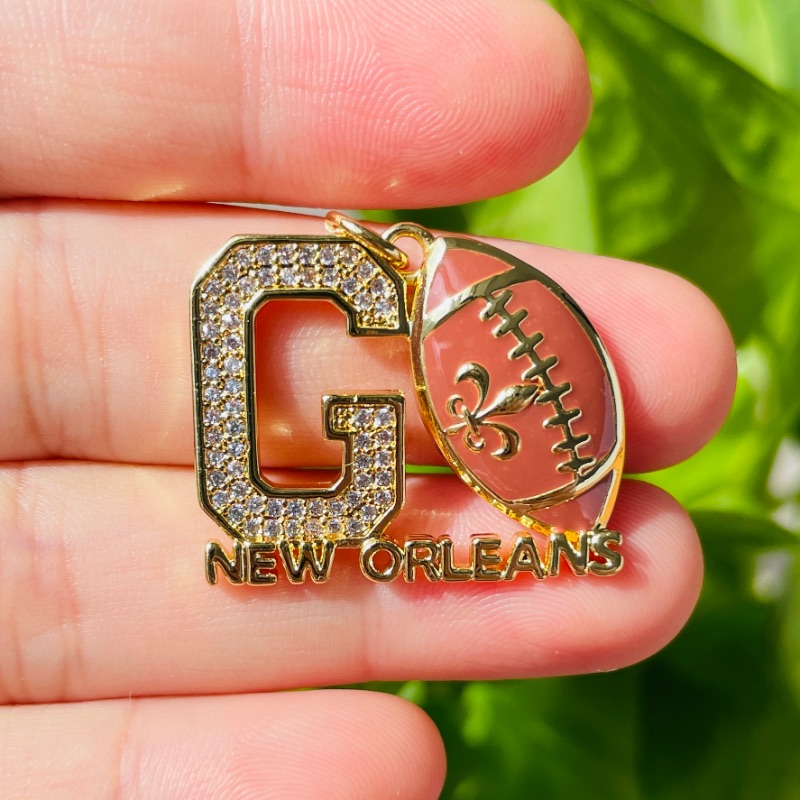 5pcs Micro Pave GO NEW ORLEANS - Jewelry Making New Orleans 评论和价格