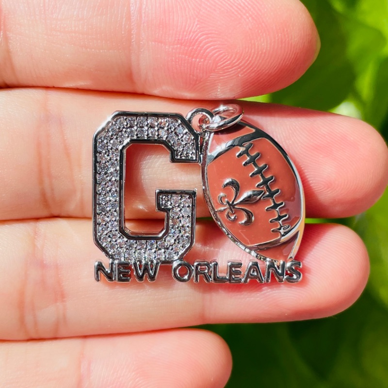 5pcs Micro Pave GO NEW ORLEANS - Jewelry Making New Orleans 评论和价格