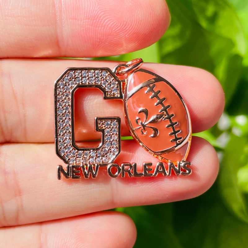 5pcs Micro Pave GO NEW ORLEANS - Jewelry Making New Orleans 评论和价格