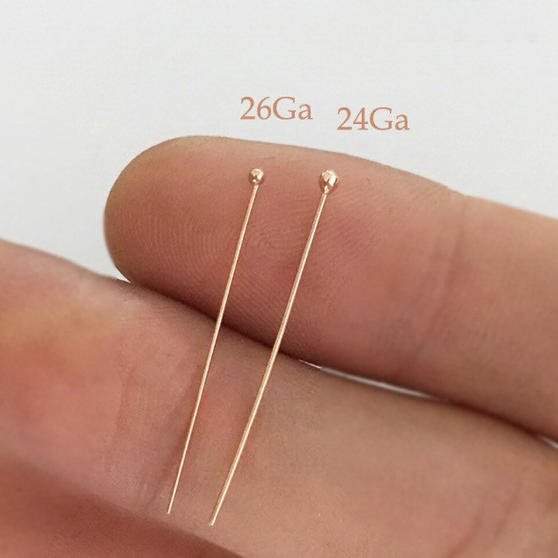 14K Rose Gold Filled Ball Head - Jewelry Making Head Pins 评论和价格