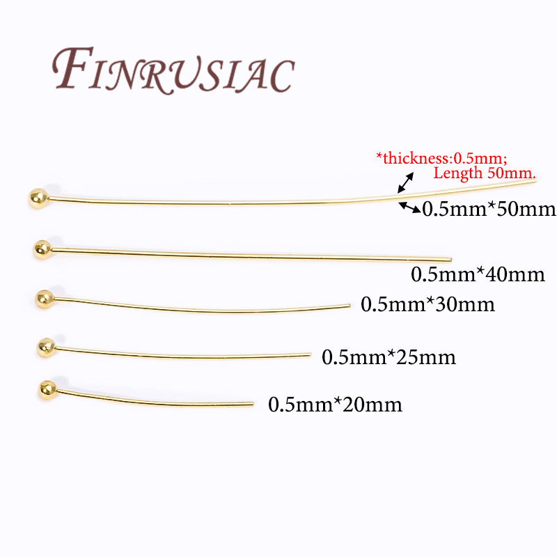 50Pcs 20-50mm Gold Plated Pins - Jewelry Making Head Pins 评论和价格