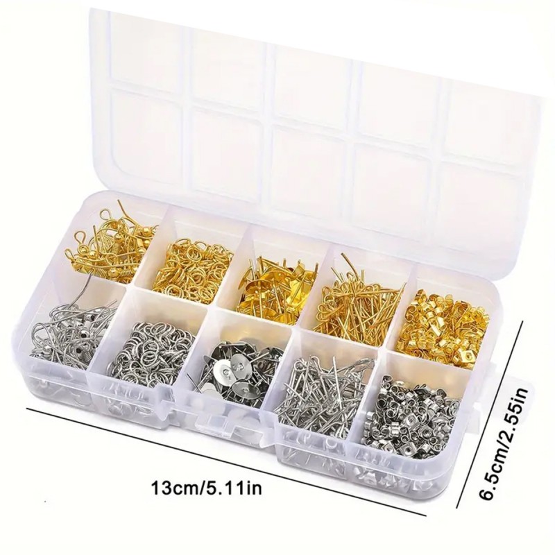 1 Set Box Ear Hook Single Loop - Jewelry Making Organizer 评论和价格